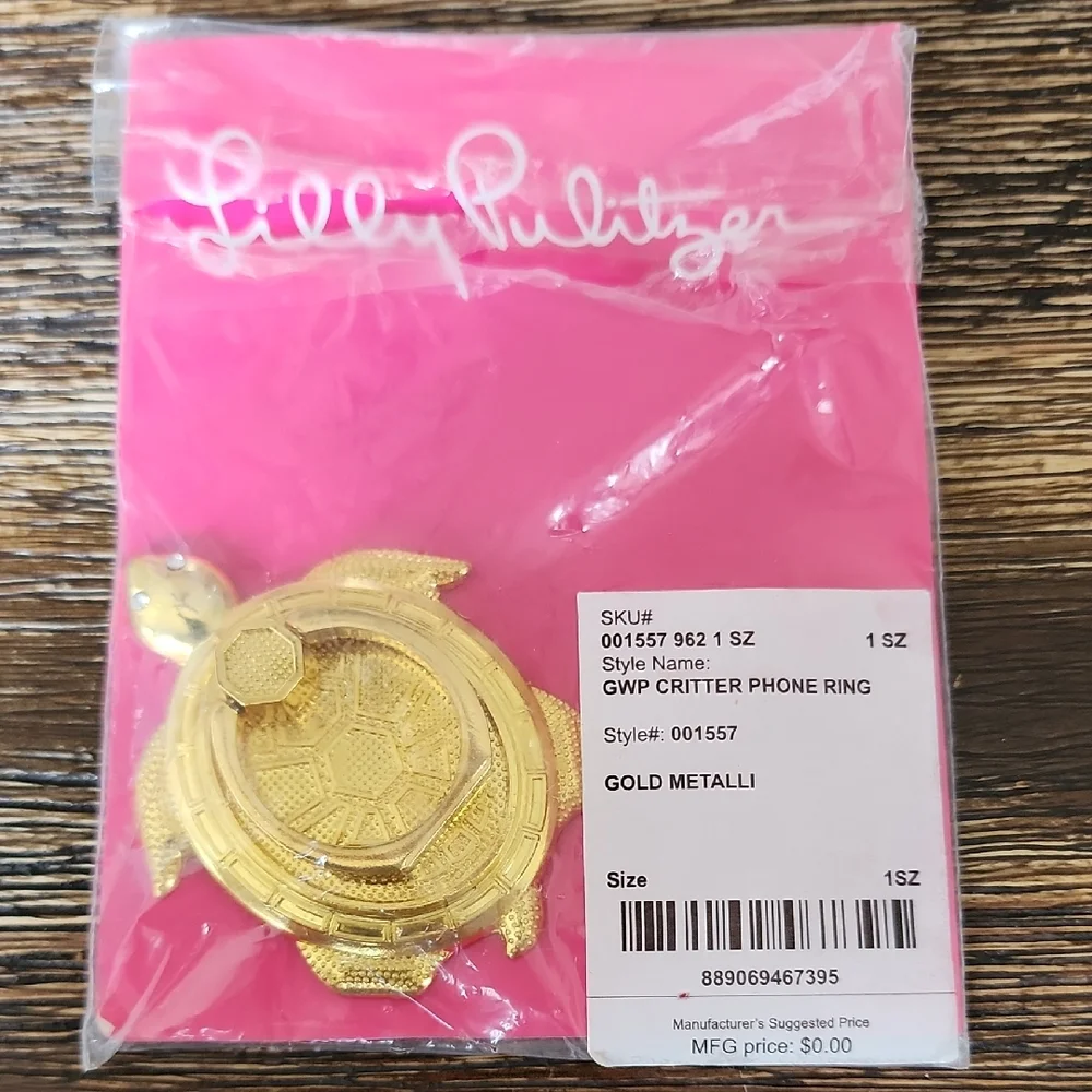 Lilly Pulitzer Gold Turtle Phone Accessory - Picture 1 of 4